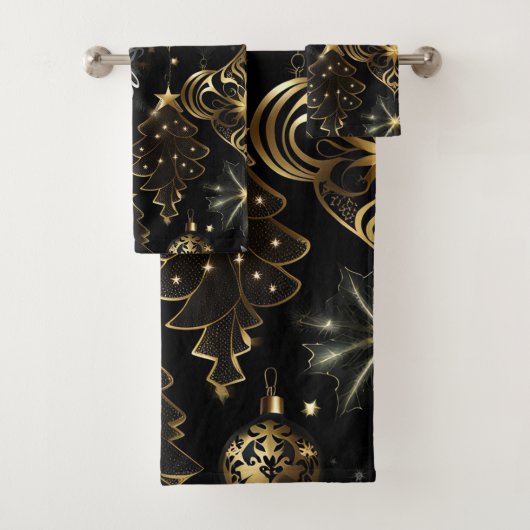 Traditionelle Ziermuster aus Silber und Gold Badhandtuch Set (Insitu)