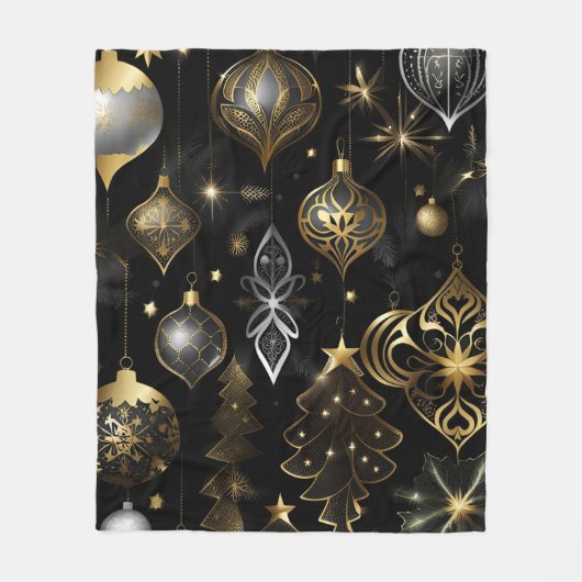 Traditionelle Ziermuster aus Silber und Gold Fleecedecke (Vorderseite)