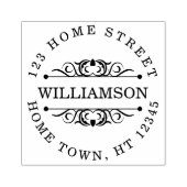 Traditionelle zirkuläre Geblüht Rücksendeadresse Gummistempel (Prägung)