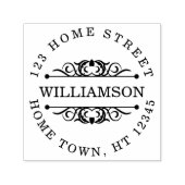 Traditionelle zirkuläre Geblüht Rücksendeadresse Permastempel (Design)