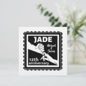 Traditioneller 12. Hochzeitstag Jade Einladung (Stehend Vorderseite)