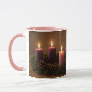 Traditioneller Adventskranz dritter Adventssonntag Tasse