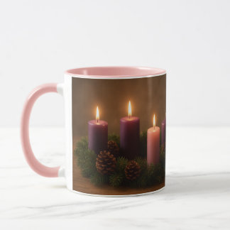 Traditioneller Adventskranz Dritter Adventssonntag Tasse