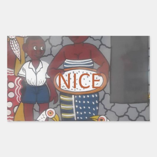 Traditioneller afrikanischer Homestead-Lifestyle Rechteckiger Aufkleber (Vorderseite)