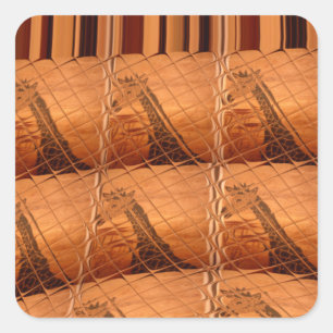 Traditioneller afrikanischer Spiegel: Giraffe gewe Quadratischer Aufkleber