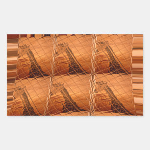 Traditioneller afrikanischer Spiegel: Woven Giraff Rechteckiger Aufkleber