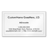 Traditioneller Anwalt-magnetische Visitenkarte Magnetische Visitenkarte (Vorderseite)