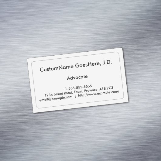 Traditioneller Anwalt-magnetische Visitenkarte Magnetische Visitenkarte (Beispiel)