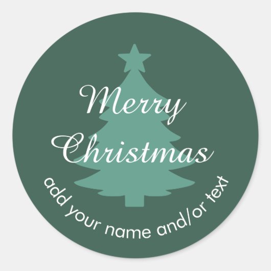 Traditioneller - Aquamariner Weihnachtsaufkleber f Runder Aufkleber (Vorderseite)