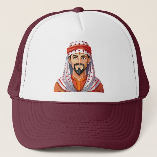 Traditioneller arabischer oder muslimischer Hut Truckerkappe (Vorderseite)