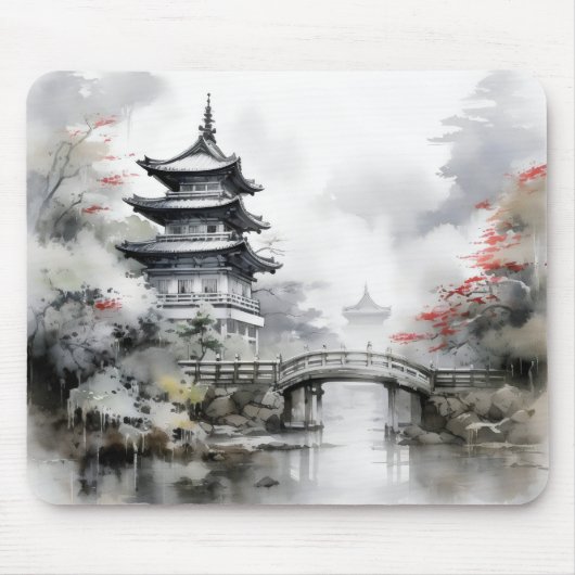 Traditioneller asiatischer Garten Mousepad (Vorne)