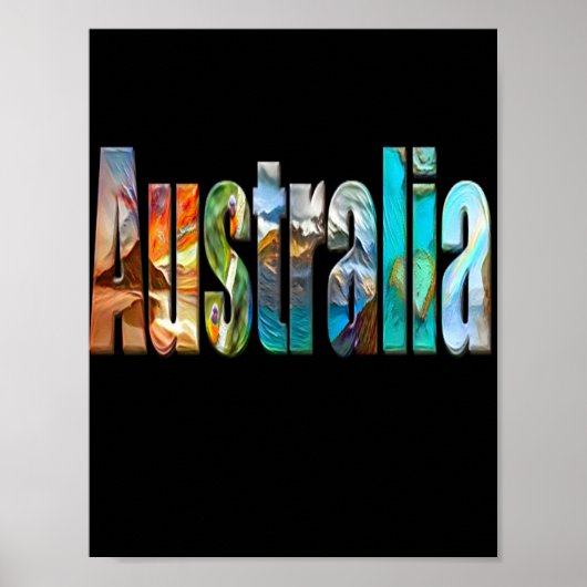 Traditioneller Australien farbiger Text Poster (Vorne)