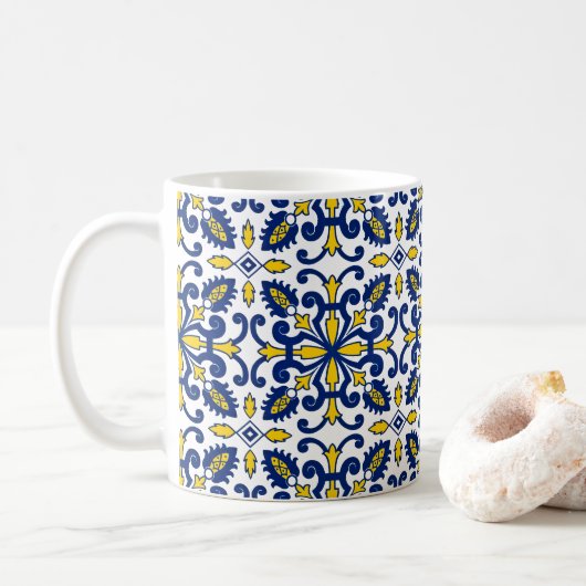 Traditioneller Azulejo Nikea Portugiesischer Nahtl Kaffeetasse (Mit Donut)