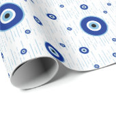 Traditioneller blauer Nazar-Bösartiger Augenweide Geschenkpapier (Rolleneckpunkt)
