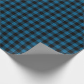 Traditioneller Blue Black Buffalo Lumberjack Karo Geschenkpapier (Ecke)