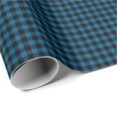 Traditioneller Blue Black Buffalo Lumberjack Karo Geschenkpapier (Rolleneckpunkt)