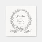 Traditioneller Blumenreath | Versailles Silver Gra Serviette (Vorderseite)