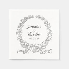 Traditioneller Blumenreath | Versailles Silver Gra Serviette