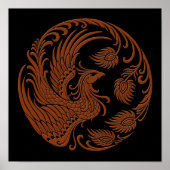 Traditioneller brauner Phoenixkreis Poster (Vorne)