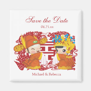 Traditioneller Chinese, der Save the Date Wedding Magnet