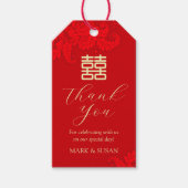 Traditioneller chinesischer Doppel-Glückstag-Tag Geschenkanhänger (Vorderseite)