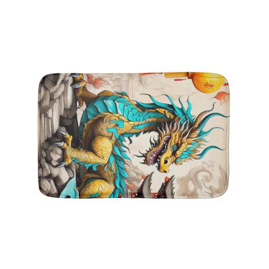 Traditioneller chinesischer Drache für das chinesi Badematte (Vorderseite)