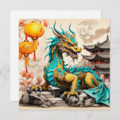 Traditioneller chinesischer Drache für das chinesi Einladung (Vorne/Hinten)