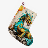 Traditioneller chinesischer Drache für das chinesi Großer Weihnachtsstrumpf (Vorderansicht (hängend))