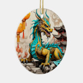 Traditioneller chinesischer Drache für das chinesi Keramik Ornament (Rechts)