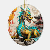 Traditioneller chinesischer Drache für das chinesi Keramik Ornament (Links)