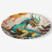 Traditioneller chinesischer Drache für das chinesi Pappteller (Schrägansicht)