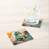 Traditioneller chinesischer Drache für das chinesi Rechteckiger Pappuntersetzer (Vor Ort)