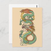 Traditioneller chinesischer Drache Postkarte (Vorne/Hinten)
