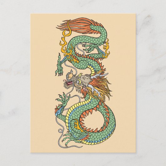Traditioneller chinesischer Drache Postkarte (Vorderseite)