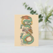 Traditioneller chinesischer Drache Postkarte (Stehend Vorderseite)