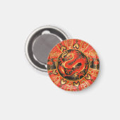 Traditioneller chinesischer Drache Red Gold Golden Magnet (Vorderseite/Rückseite)