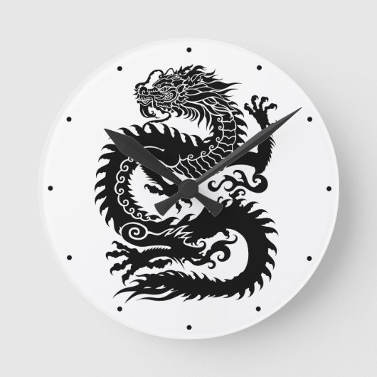 Traditioneller chinesischer Drache Runde Wanduhr (Vorderseite)