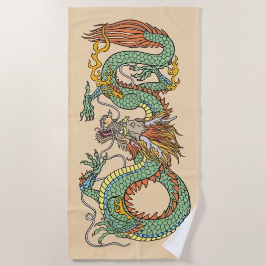 Traditioneller chinesischer Drache Strandtuch (Vorderseite)