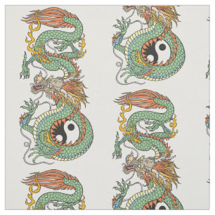 Traditioneller chinesischer Drache YIN YANG Stoff