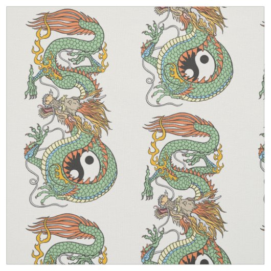 Traditioneller chinesischer Drache YIN YANG Stoff (Muster)