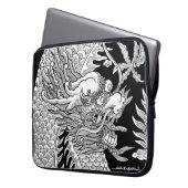 Traditioneller chinesischer Drachenschwarz und Wei Laptopschutzhülle (Vorderseite Links)
