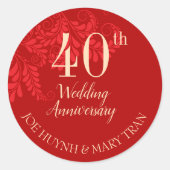 Traditioneller chinesischer Hochzeitstag Runder Aufkleber (Vorderseite)