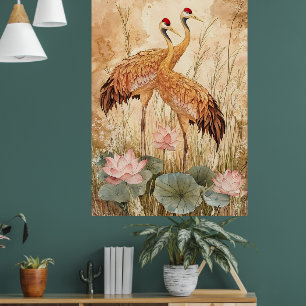 Traditioneller chinesischer Malstil "Blumen und Vö Poster