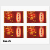 Traditioneller chinesischer Neujahrsdrache Lantern Rechteckiger Aufkleber (Blatt)