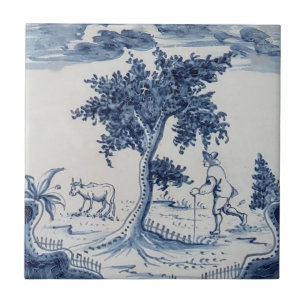 Traditioneller Delft Tile mit Bauer und Kuh-31 Fliese