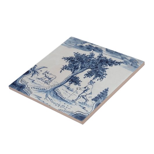 Traditioneller Delft Tile mit Bauer und Kuh-31 Fliese (Seite)