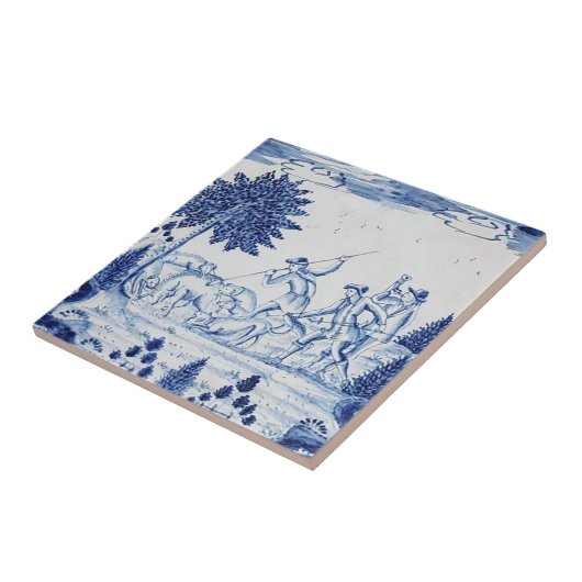 Traditioneller Delft Tile mit Jägern-28 Fliese (Seite)