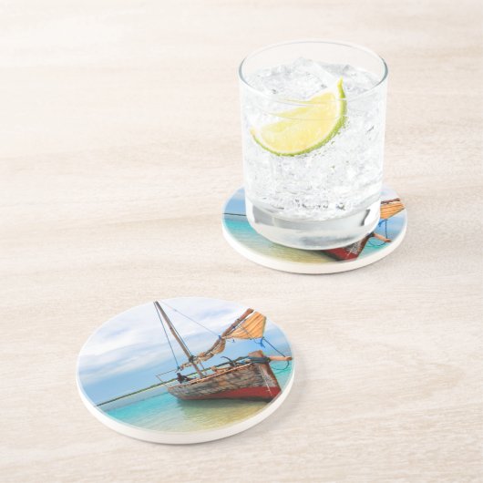 Traditioneller Dhow, Sansibar, Tansania Untersetzer (Seite)