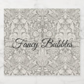 Traditioneller, dunkler weißer Damast Schaumweinetikett (Einzelnes Label)