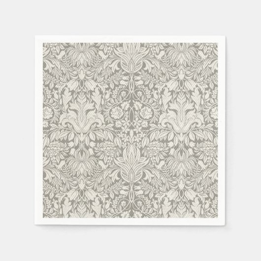 Traditioneller, dunkler weißer Damast Serviette (Vorderseite)